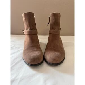 Franco Sarto Nude Leather Suede L Motion Ankle Zip-up Boots - Size 7M